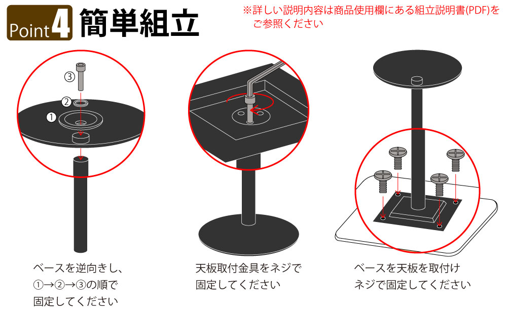 カフェテーブル 四角天板 幅60cm ホワイト スチール脚 ポイント4 簡単組立 家具のAKIRA