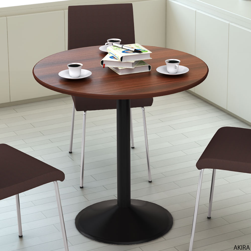 家具のAKIRA カフェテーブル 直径75cm 丸天板 ブラウン スチール脚 ブラック脚 ダイニングテーブル CTRR-75R-DB