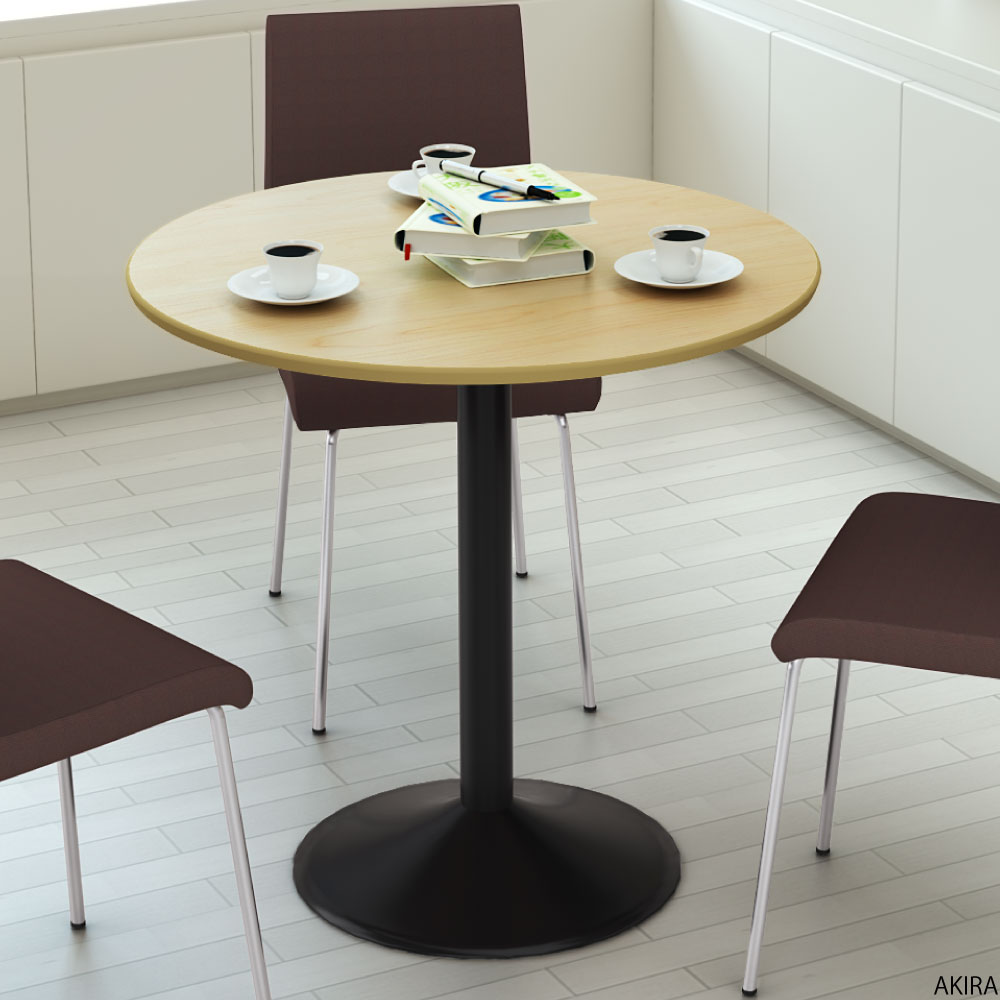 家具のAKIRA カフェテーブル 直径75cm 丸天板 ナチュラル スチール脚 