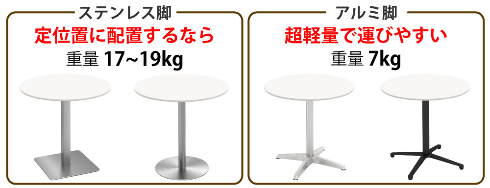 カフェテーブル 丸天板 直径75cm ホワイト スチール脚 ポイント3 ベースの特徴 家具のAKIRA